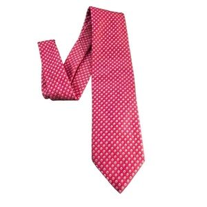 Altea Italian Silk Tie Pink bobbles dots